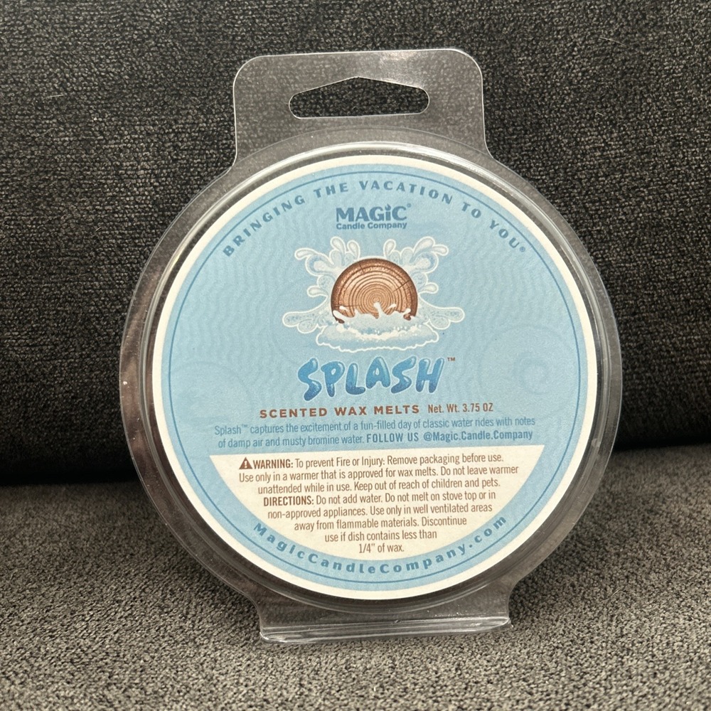 Magic‎ Candle Company Splash Scented Wax Melts Disney Damp Air Musty Water New